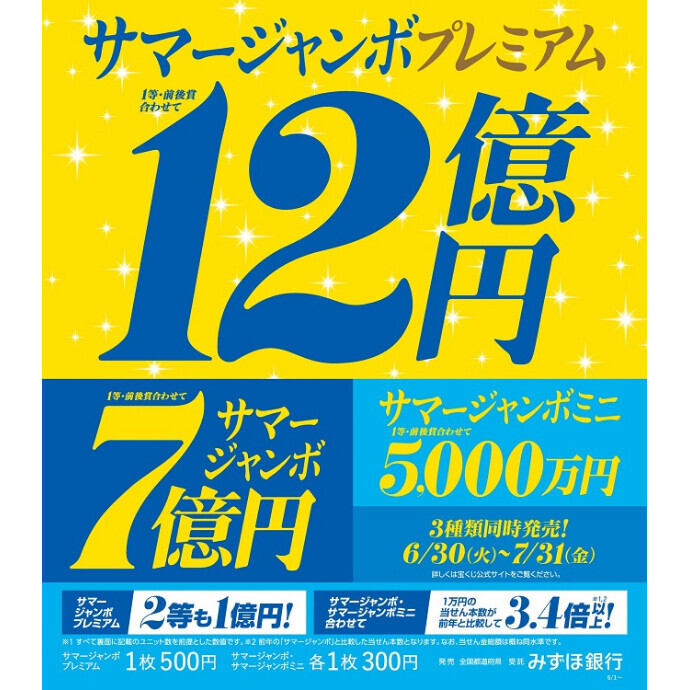 サマージャンボ宝くじ発売！