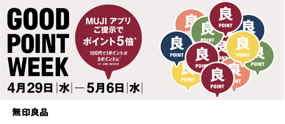 無印　GOOD POINT WEEK